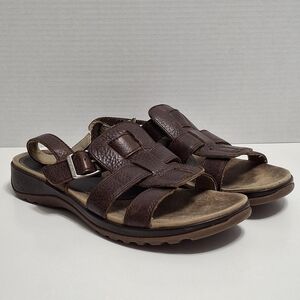 Red Wing Brown Leather Women's Sandals SIZE 10M Open Toe Wedges 4037 Slingback